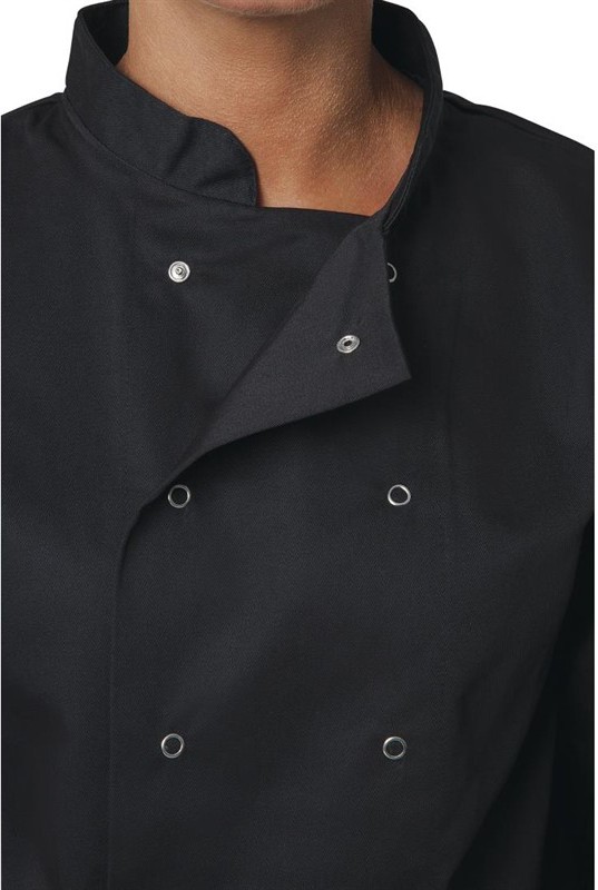  Whites Veste de cuisine mixte Vegas manches longues noire 