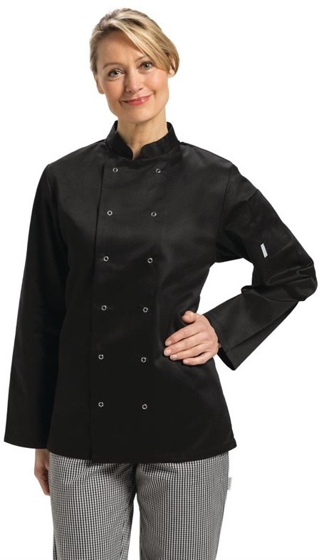  Whites Veste de cuisine mixte Vegas manches longues noire 