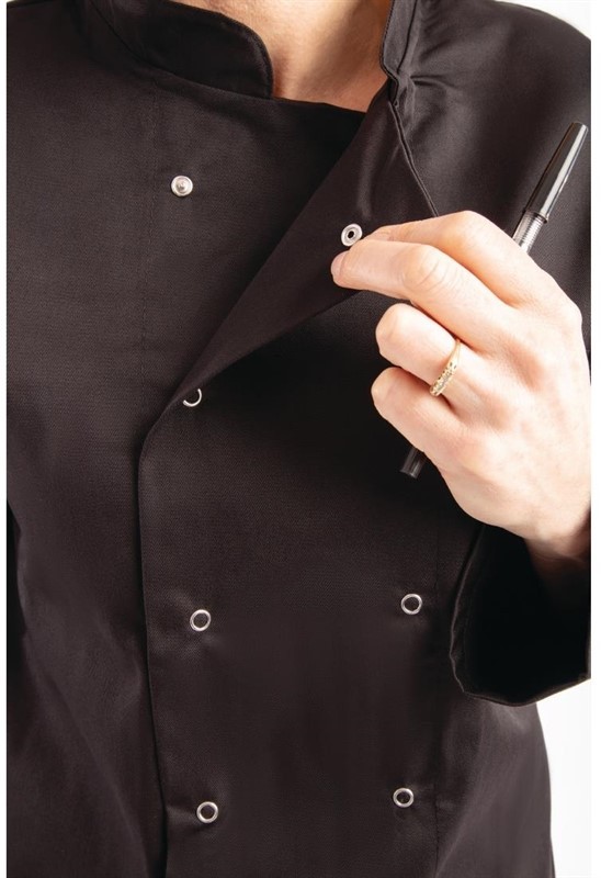  Whites Veste de cuisine mixte Vegas manches longues noire 