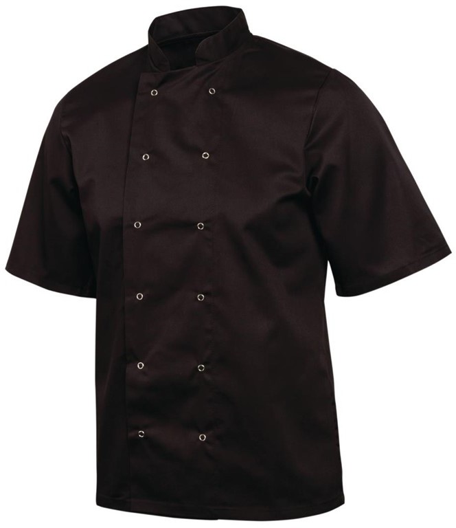  Whites Veste de cuisine mixte Vegas manches courtes noire 