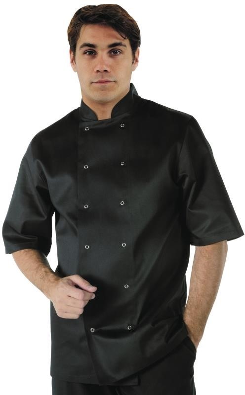  Whites Veste de cuisine mixte Vegas manches courtes noire 