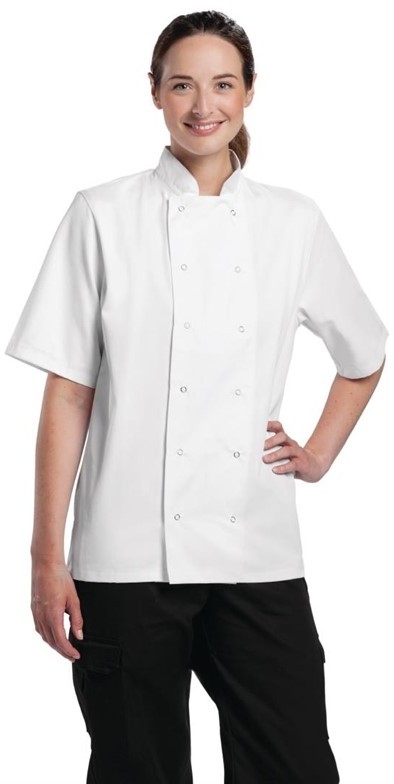  Whites Veste de cuisine Boston manches courtes blanche 