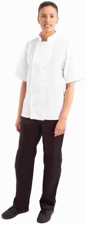  Whites Veste de cuisine Boston manches courtes blanche 