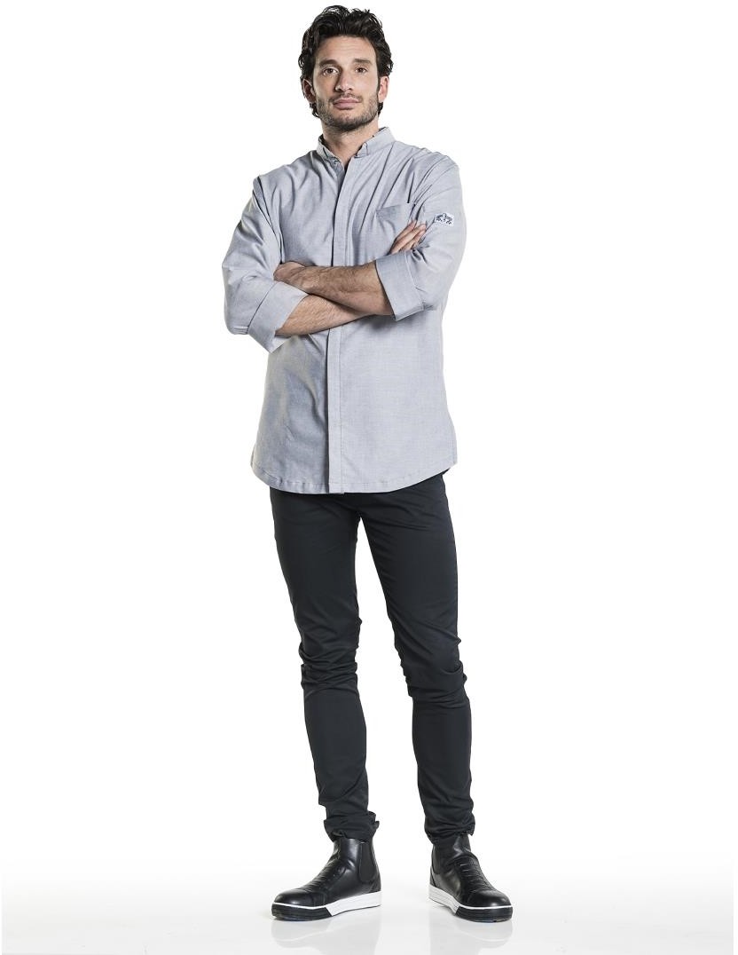  Chaud Devant Veste de cuisine homme grise Nordic taille 