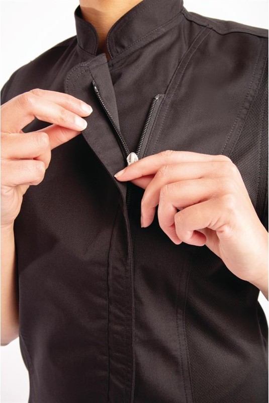  Chef Works Veste de cuisine femme zipp&eacute;e l&eacute;g&egrave;re Springfield noire 