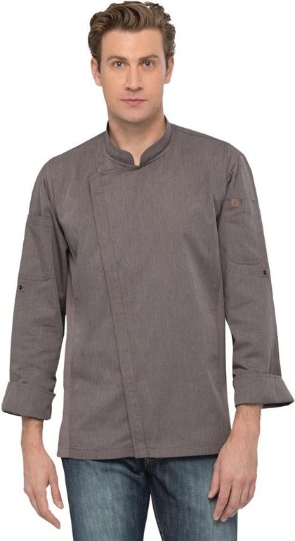  Chef Works Veste de cuisine mixte l&eacute;g&egrave;re &agrave; fermeture &eacute;clair Hartford gris graphite 