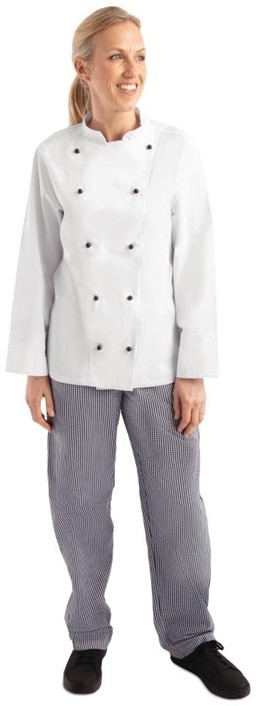  Whites Veste de cuisine mixte Chicago manches longues blanche 