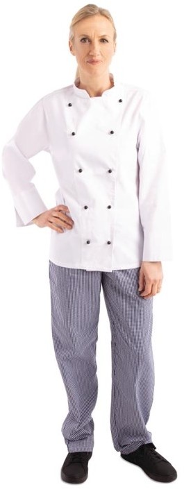  Whites Veste de cuisine mixte Chicago manches longues blanche 