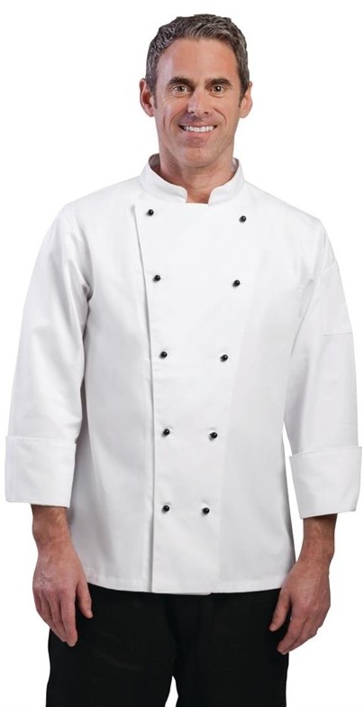 Whites Veste de cuisine mixte Chicago manches longues blanche 