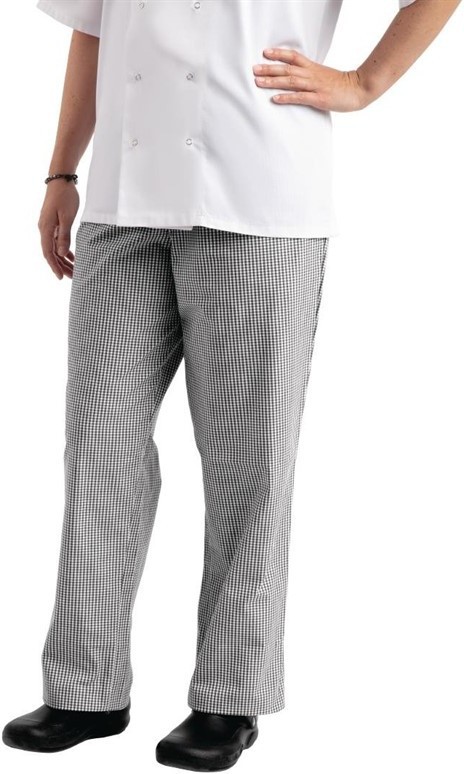  Whites Pantalon de cuisine Easyfit &agrave; petits carreaux noirs 