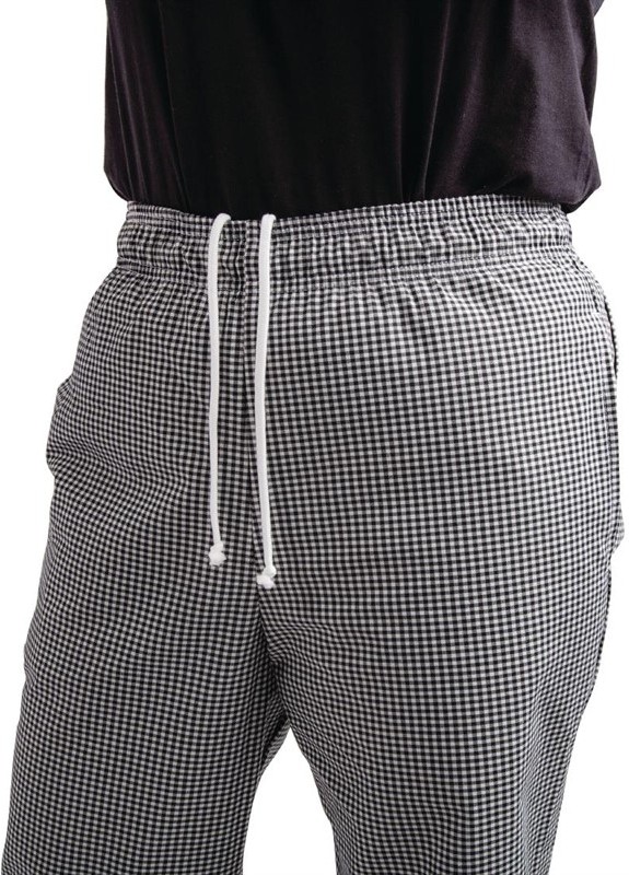  Whites Pantalon de cuisine Easyfit &agrave; petits carreaux noirs 