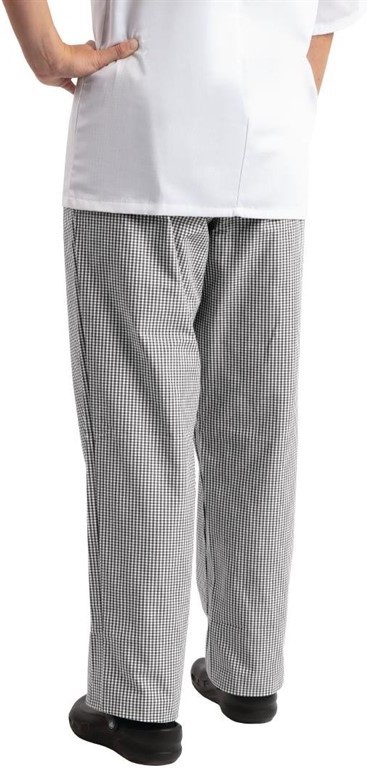  Whites Pantalon de cuisine Easyfit &agrave; petits carreaux noirs 