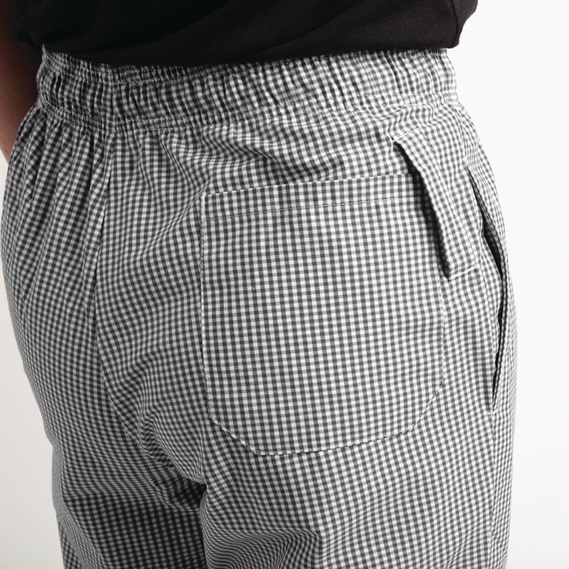  Whites Pantalon de cuisine Easyfit &agrave; petits carreaux noirs 