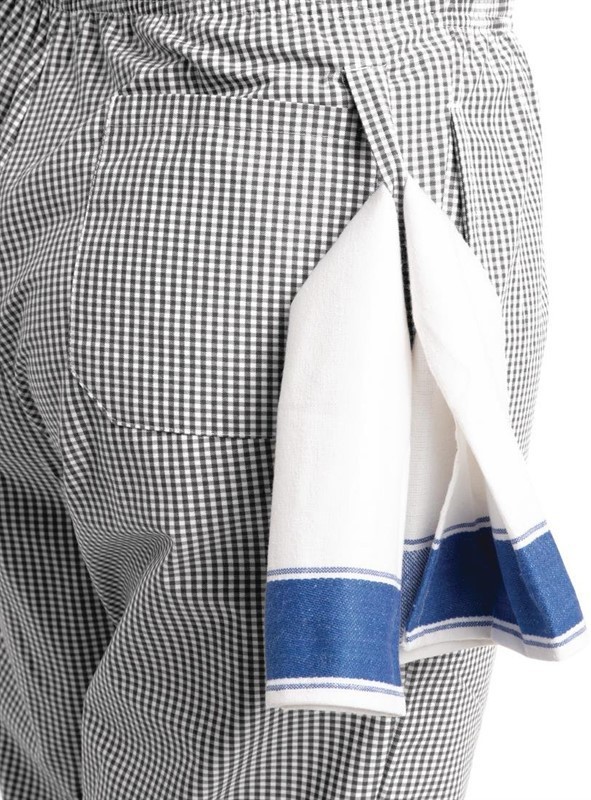  Whites Pantalon de cuisine Easyfit &agrave; petits carreaux noirs 