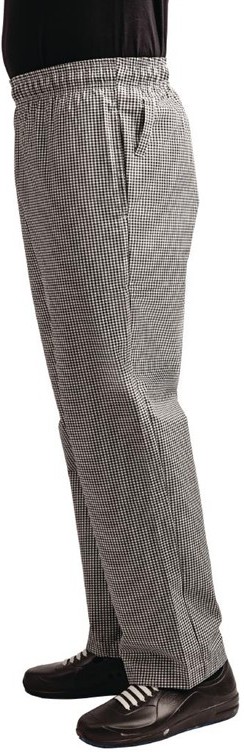  Whites Pantalon de cuisine Easyfit &agrave; petits carreaux noirs 