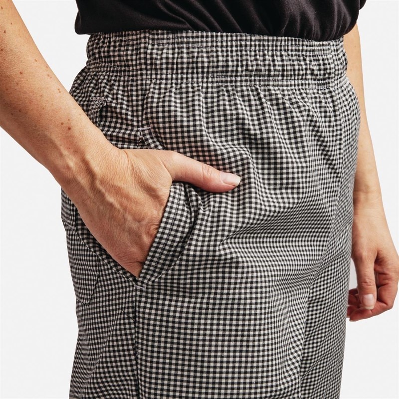  Whites Pantalon de cuisine Easyfit &agrave; petits carreaux noirs 
