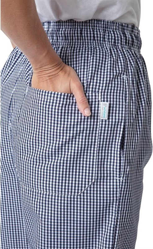  Whites Pantalon de cuisine mixte Vegas petits carreaux bleus et blancs 