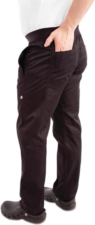  Chef Works Pantalon slim l&eacute;ger homme noir 