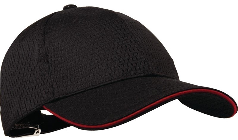  Chef Works Casquette baseball Cool Vent noire et rouge 