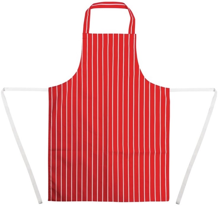  Whites Tablier bavette ray&eacute; rouge et blanc 