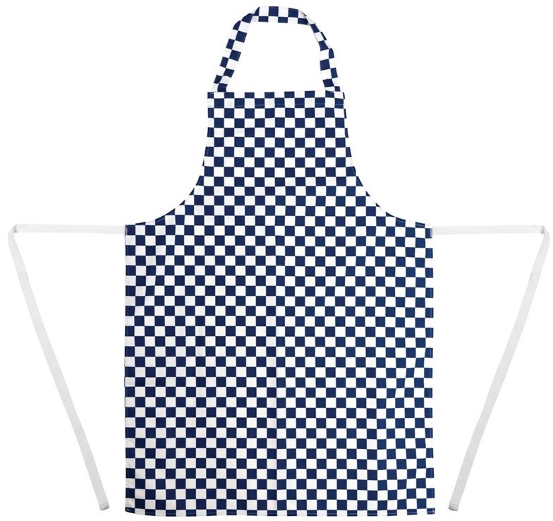  Whites Tablier bavette carreaux bleus et blancs 