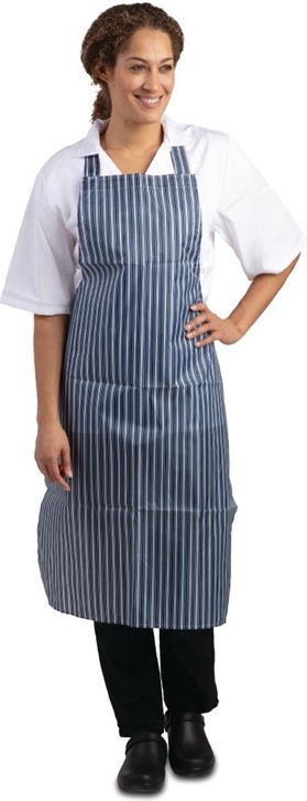  Whites Tablier bavette d&eacute;perlant bleu et blanc 
