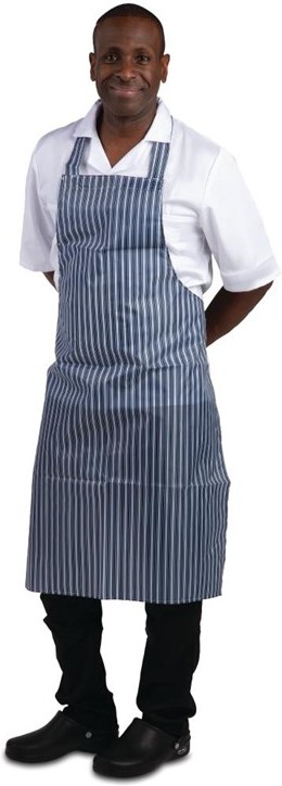  Whites Tablier bavette d&eacute;perlant bleu et blanc 