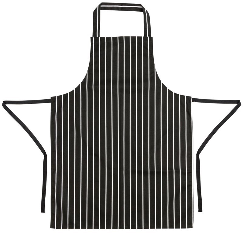  Whites Tablier de cuisine ray&eacute; noir et blanc 