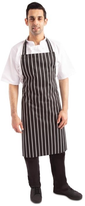  Whites Tablier de cuisine ray&eacute; noir et blanc 
