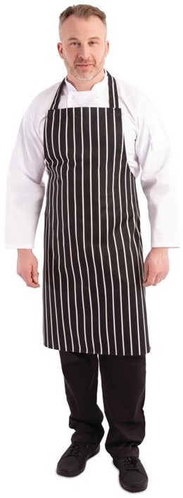  Whites Tablier de cuisine ray&eacute; noir et blanc 