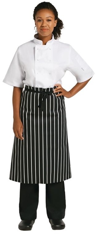  Whites Tablier de cuisine ray&eacute; blanc et noir 