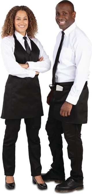  Whites Tablier serveur court noir 