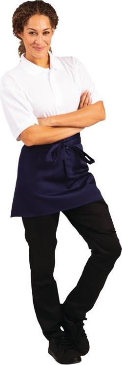  Whites Tablier serveur court bleu marine 