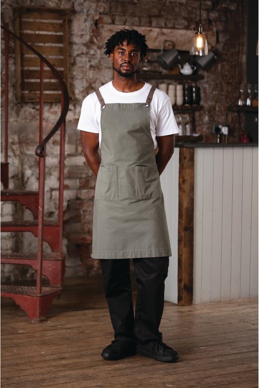  Southside Tablier bavette en coton kaki 
