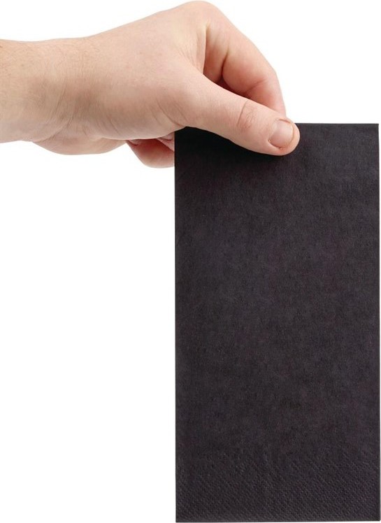  Fiesta Recyclable Serviettes diner 3 plis noires 40x40cm pliage 1/8 (Lot de 1000) 