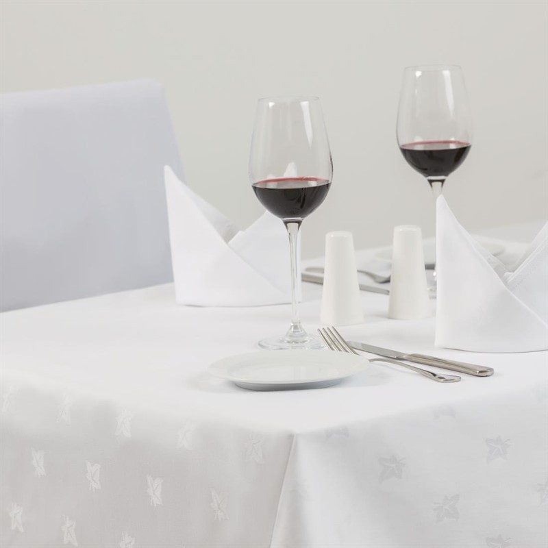  Mitre Luxury Serviettes blanches en coton motif feuille de lierre Luxor 450 x 450mm 