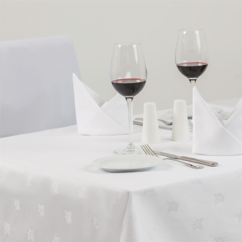  Mitre Luxury Serviettes blanches en coton motif feuille de lierre Luxor 550 x 550mm 