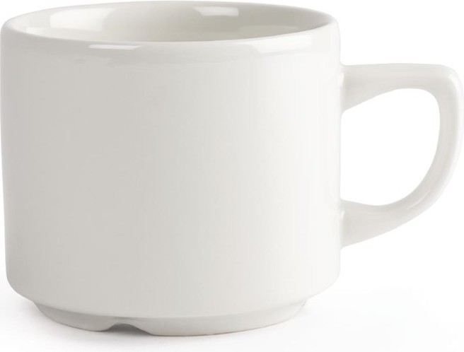  Churchill Tasses &agrave; th&eacute; Maple empilables blanches Whiteware 200ml (lot de 24) 