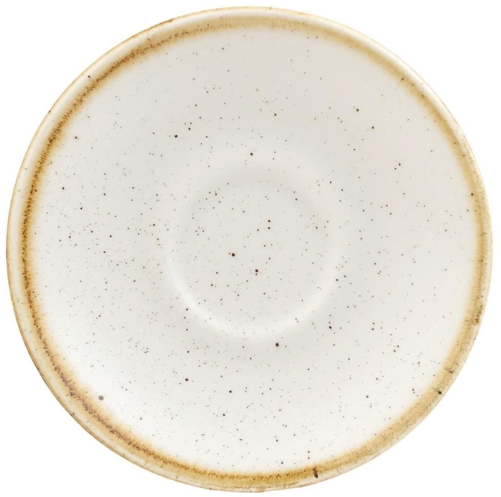  Churchill Soucoupes pour tasses &agrave; espresso Churchill&nbsp; Stonecast Barley White 118mm (Lot de 12) 