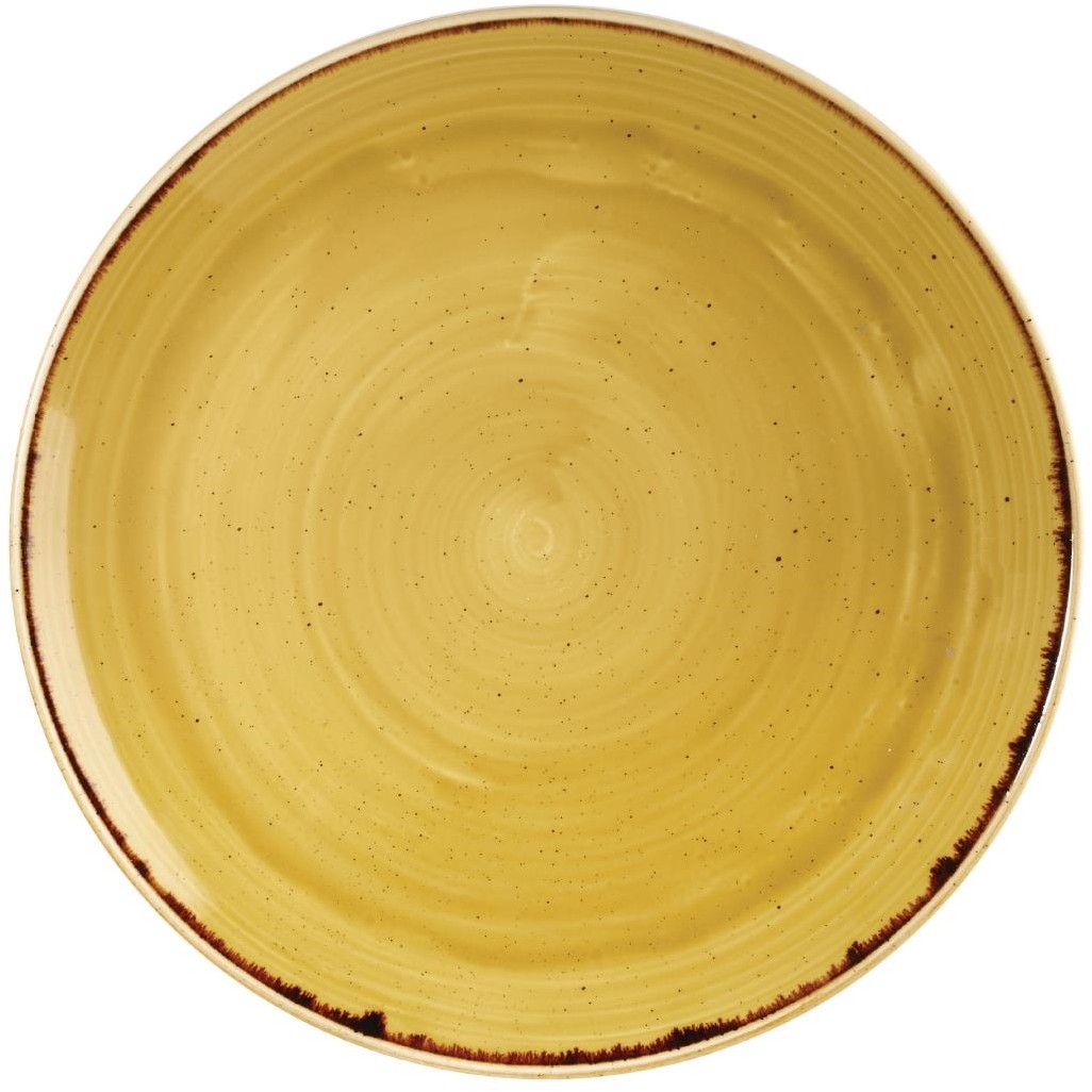  Churchill Assiettes rondes Stonecast Mustard Seed Yellow 288mm (Lot de 12) 