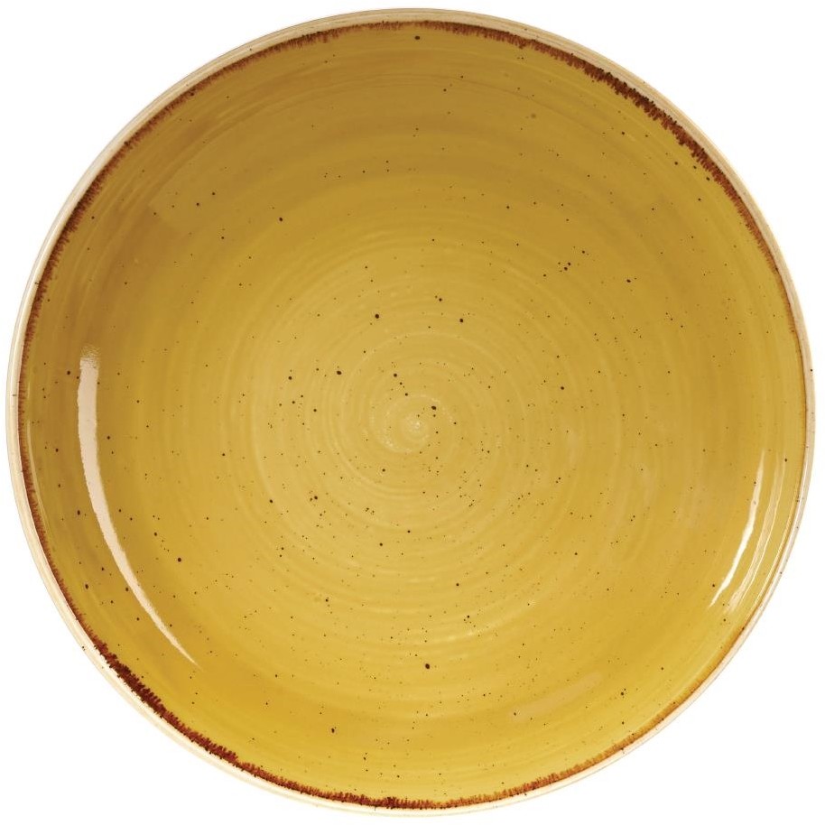  Churchill Assiettes coupes rondes Stonecast Mustard Seed Yellow 248mm (Lot de 12) 