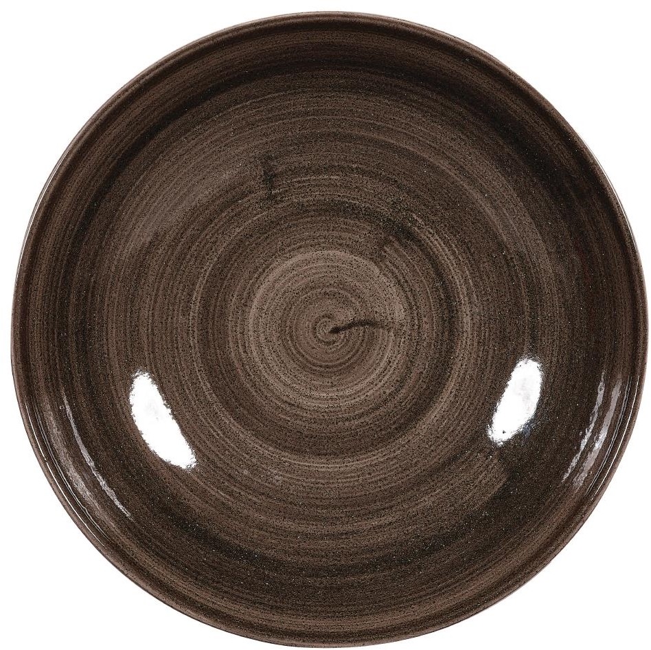  Churchill Assiettes avec rebord Stonecast Patina Black 217mm (Lot de 12) 