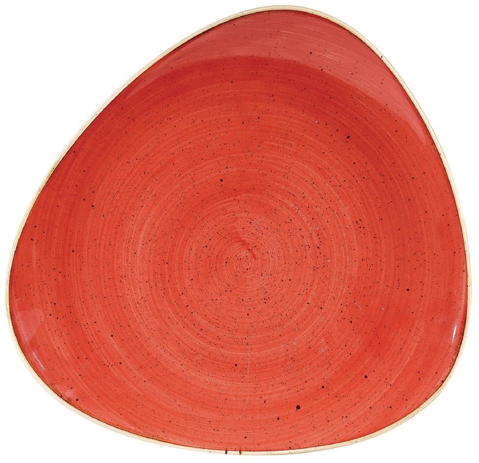  Churchill Assiettes triangulaires Stonecast Berry Red 265mm (Lot de 12) 