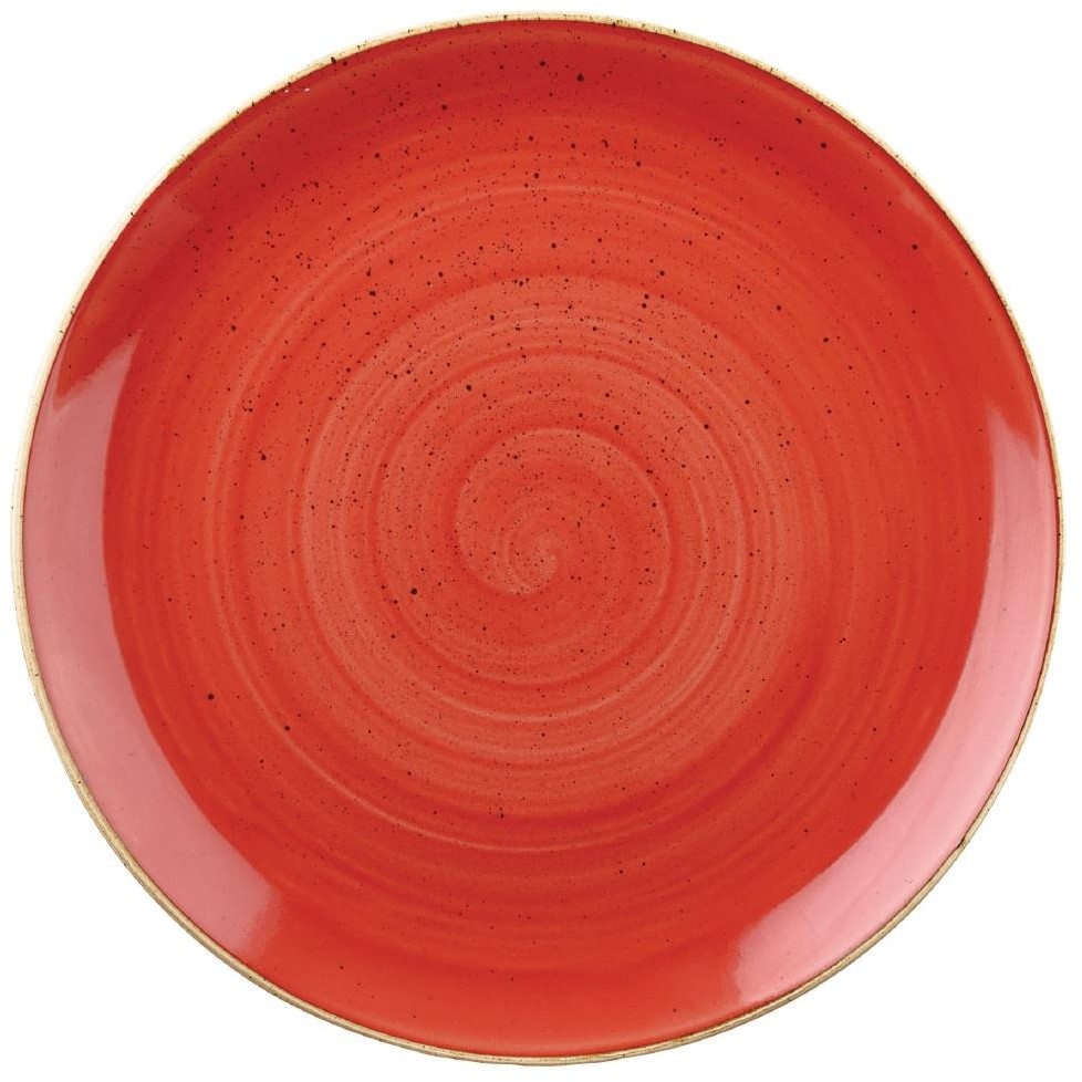  Churchill Assiettes coupes rondes Stonecast Berry Red 182mm (Lot de 12) 
