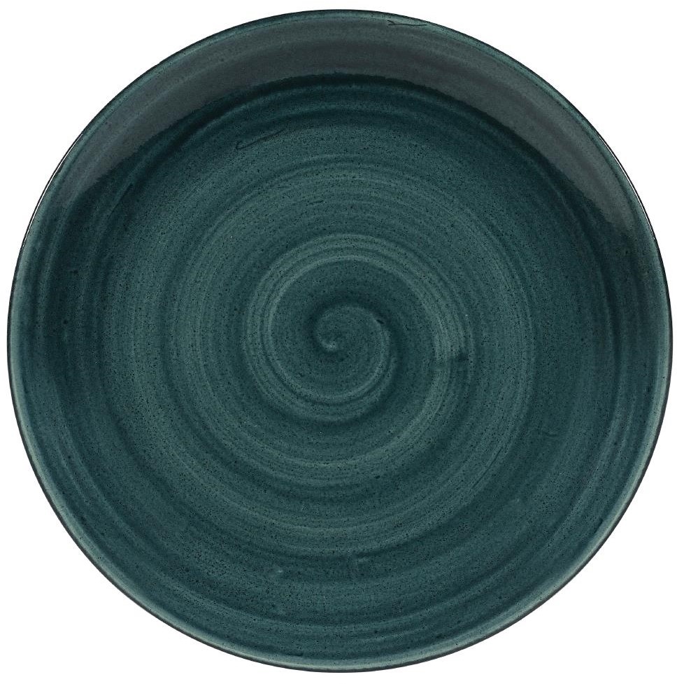  Churchill Assiettes rondes Stonecast Patina Rustic Teal 260mm (Lot de 12) 