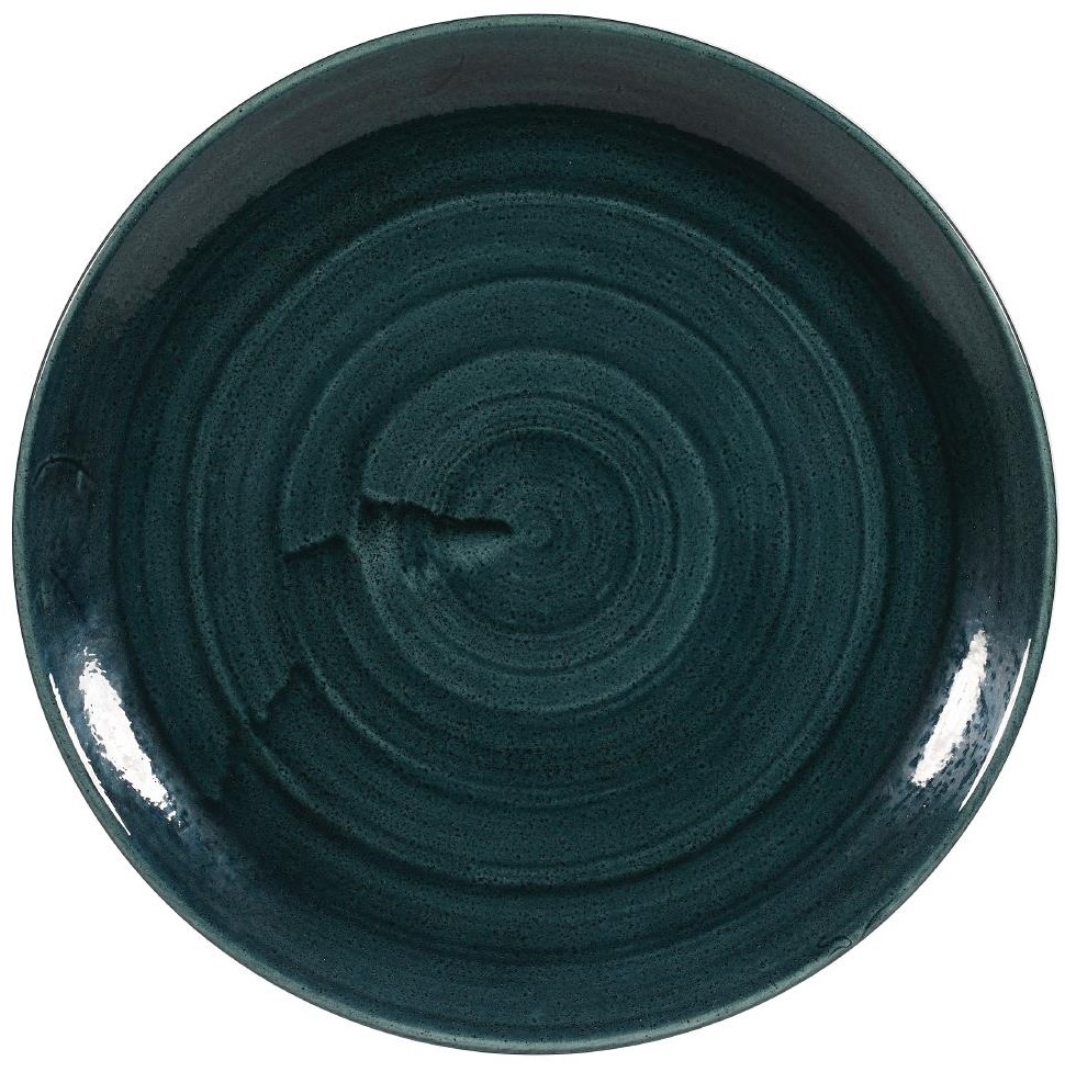  Churchill Assiettes rondes Stonecast Patina Rustic Teal 288mm (Lot de 12) 