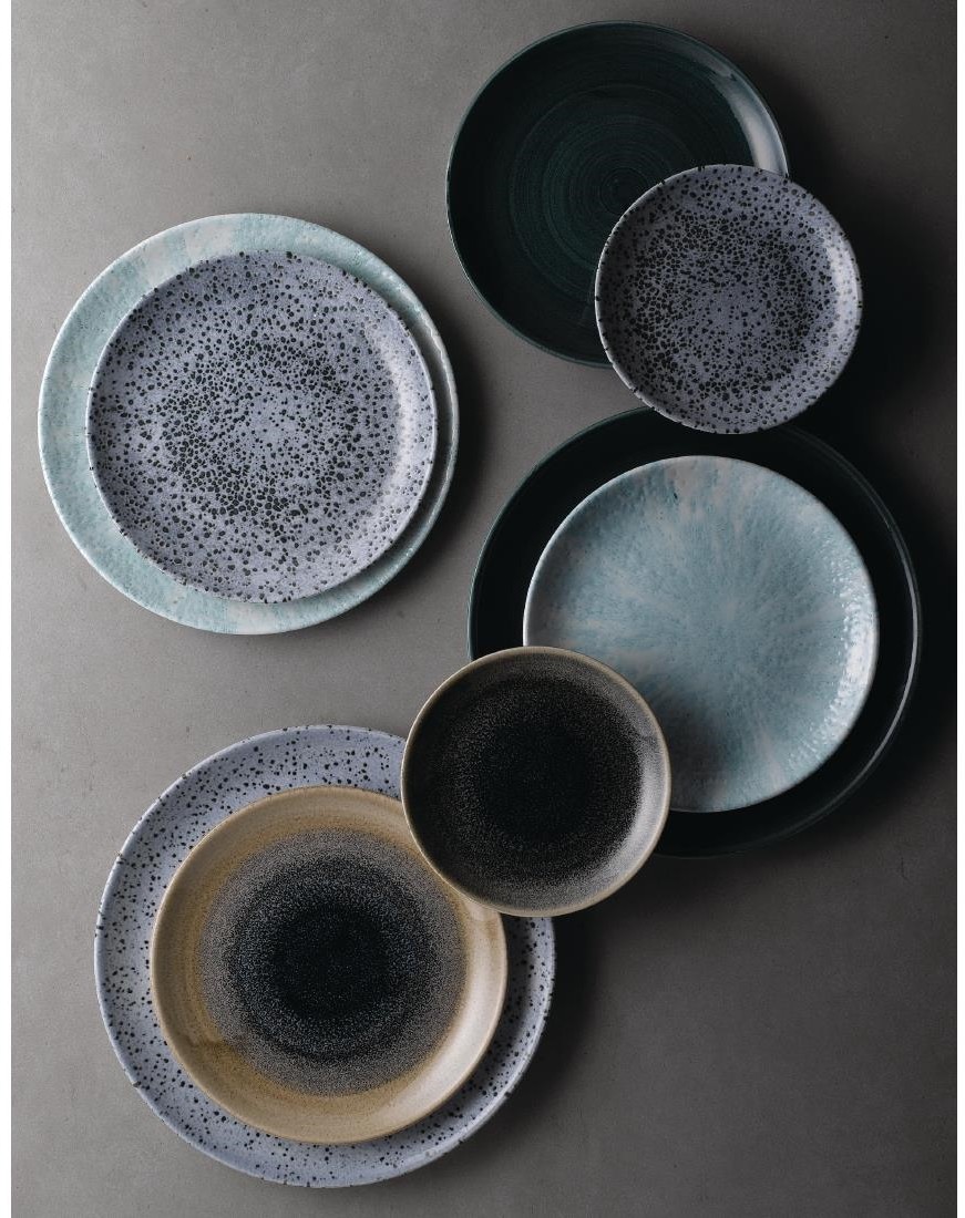  Churchill Assiettes rondes Stonecast Patina Rustic Teal 288mm (Lot de 12) 