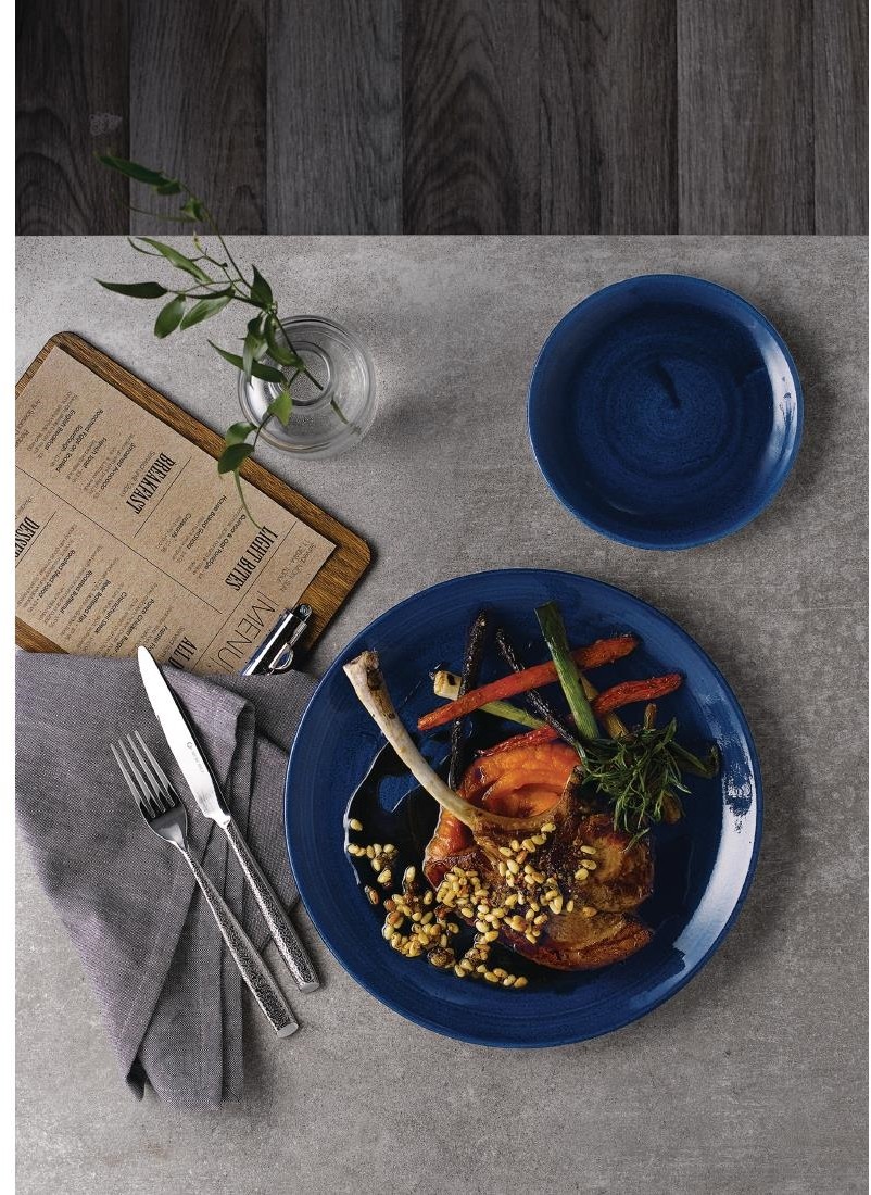  Churchill Assiettes rondes Stonecast Patina Cobalt 165mm (Lot de 12) 