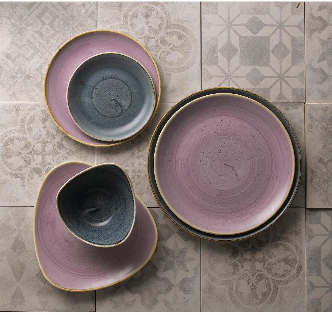  Churchill Assiettes triangulaires Stonecast Lavender Lotus 228mm (Lot de 12) 