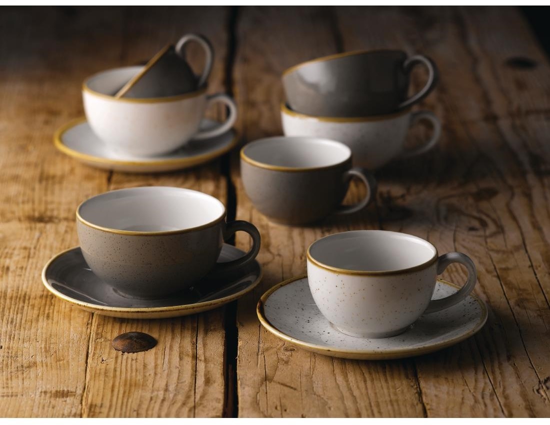  Churchill Tasses &agrave; cappuccino Stonecast Grey 170ml (Lot de 12) 